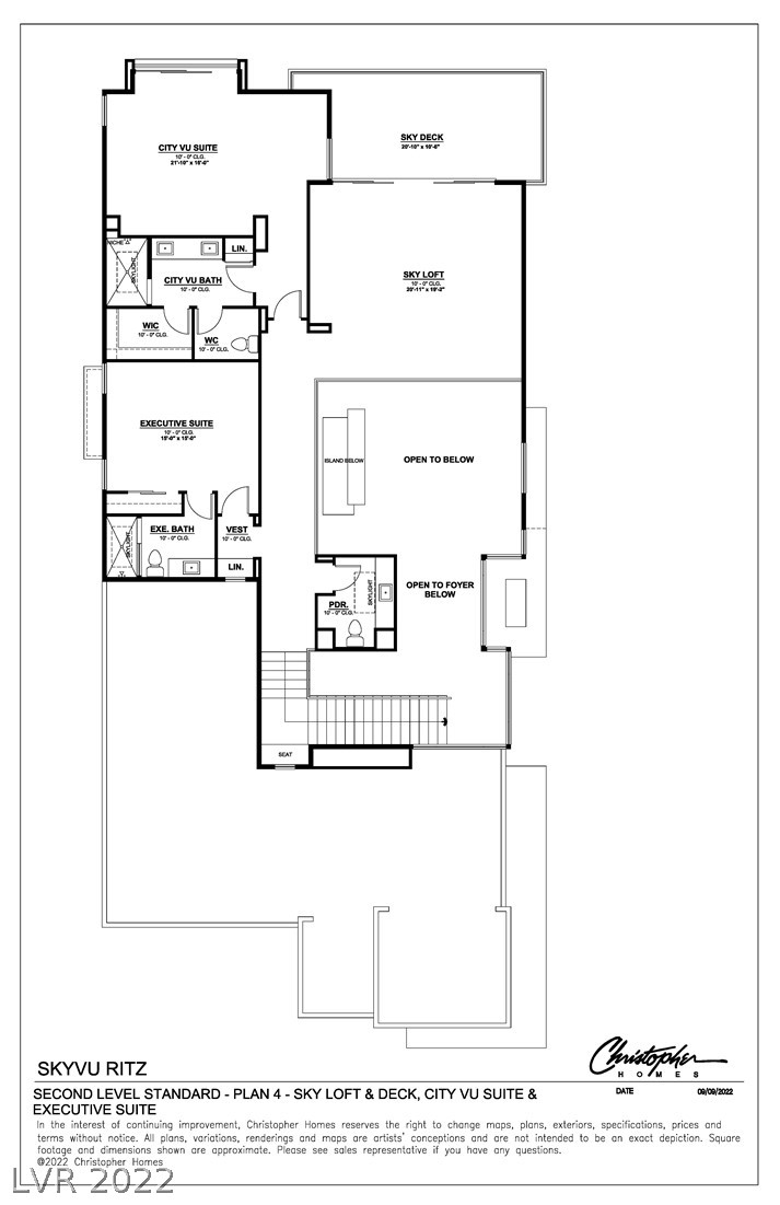 512 Overlook Rim Drive Henderson, NV 89012 - Photo 5 of 25 Blackline of Residence 5 Plan 4 second floor.