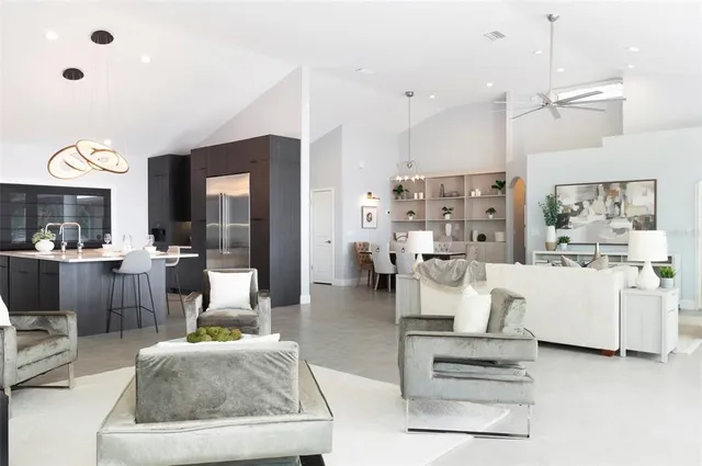 a bathroom with a double vanity sink and mirror