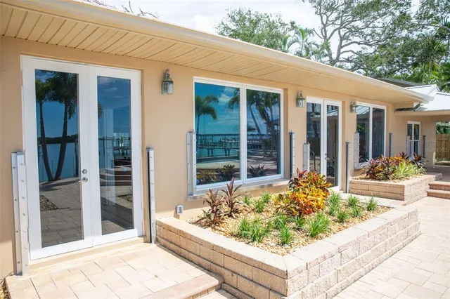 a house view with a garden space