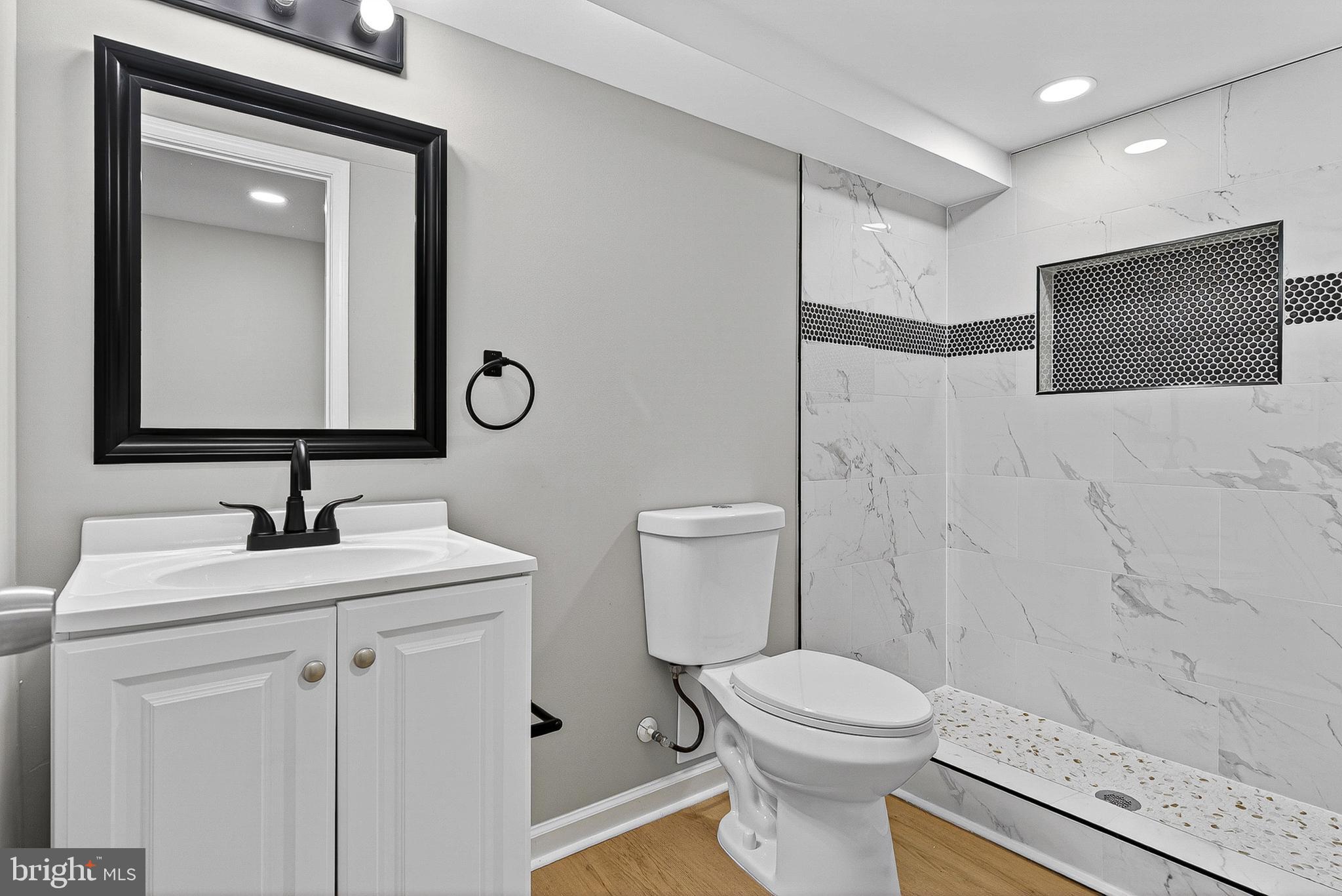 1725 East Oliver Street Baltimore, MD 21213 - Photo 24 of 30 a bathroom with a sink a toilet and mirror
