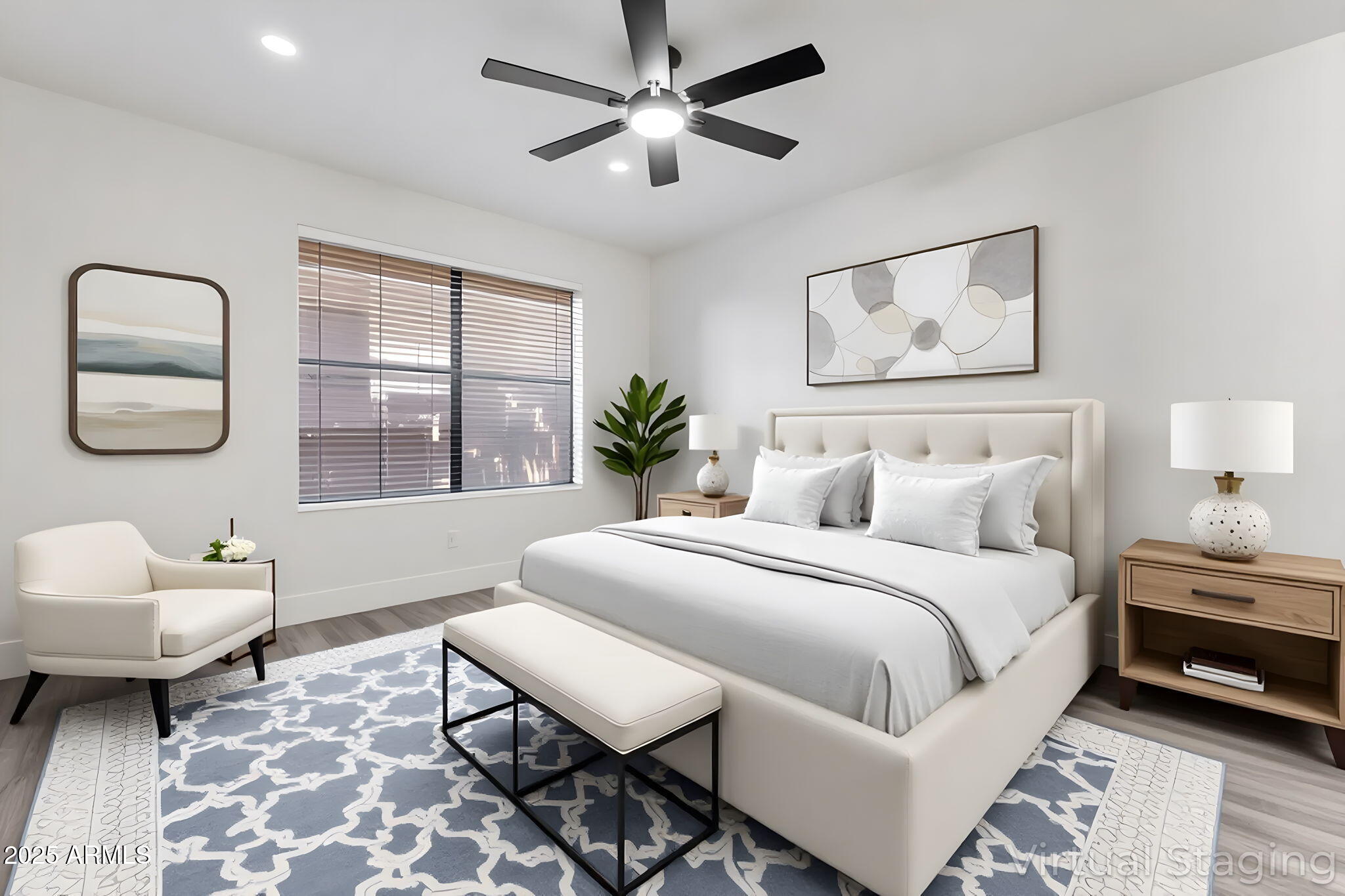 1905 East University Drive, Unit 133 Tempe, AZ 85288 - Photo 5 of 38 a bedroom with a bed and a chandelier