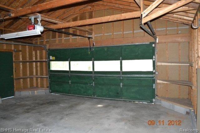 Interior of garage