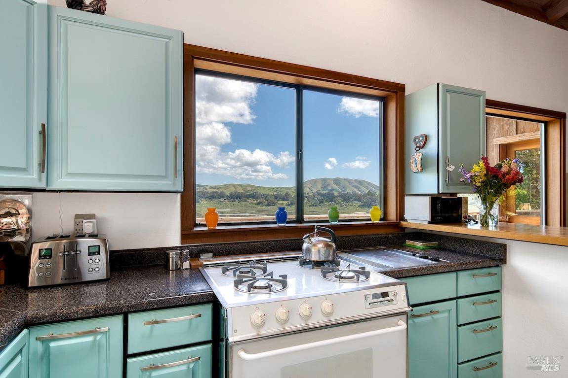 57 Laurel Street Inverness, CA 94956 - Photo 22 of 45 a kitchen with a sink and a large window