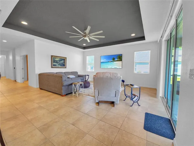 a living room with furniture