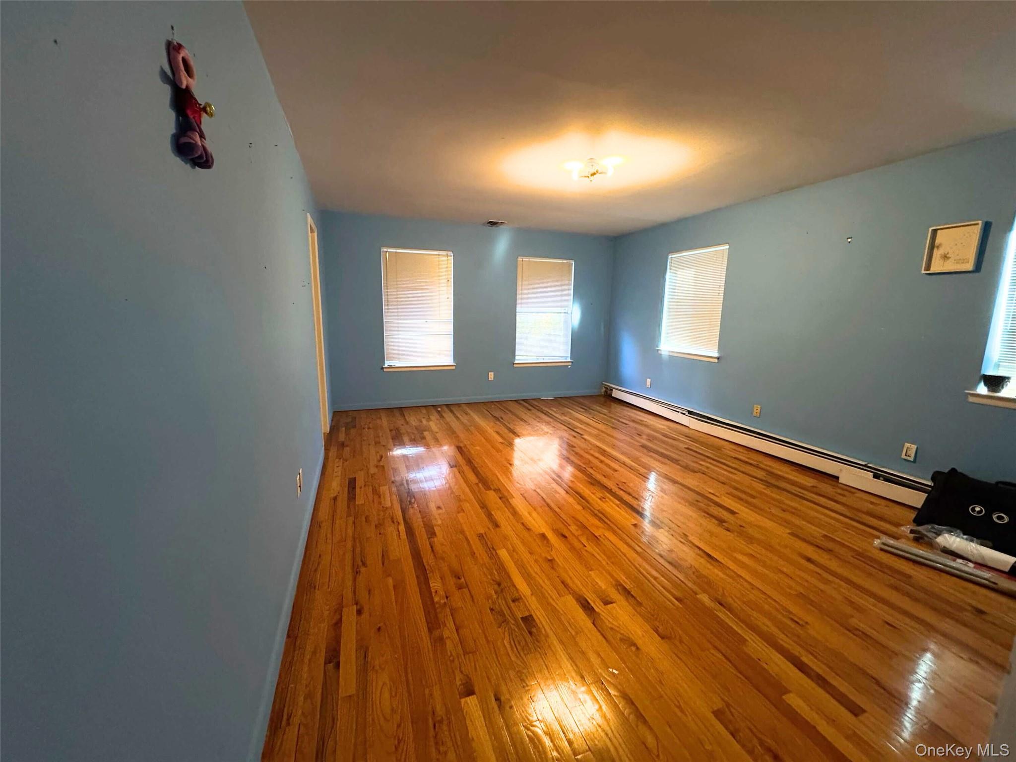 21 Cary Road Great Neck, NY 11021 - Photo 9 of 17 Spare room featuring a baseboard radiator and wood-type flooring