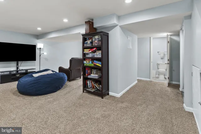 a workspace with furniture and closet