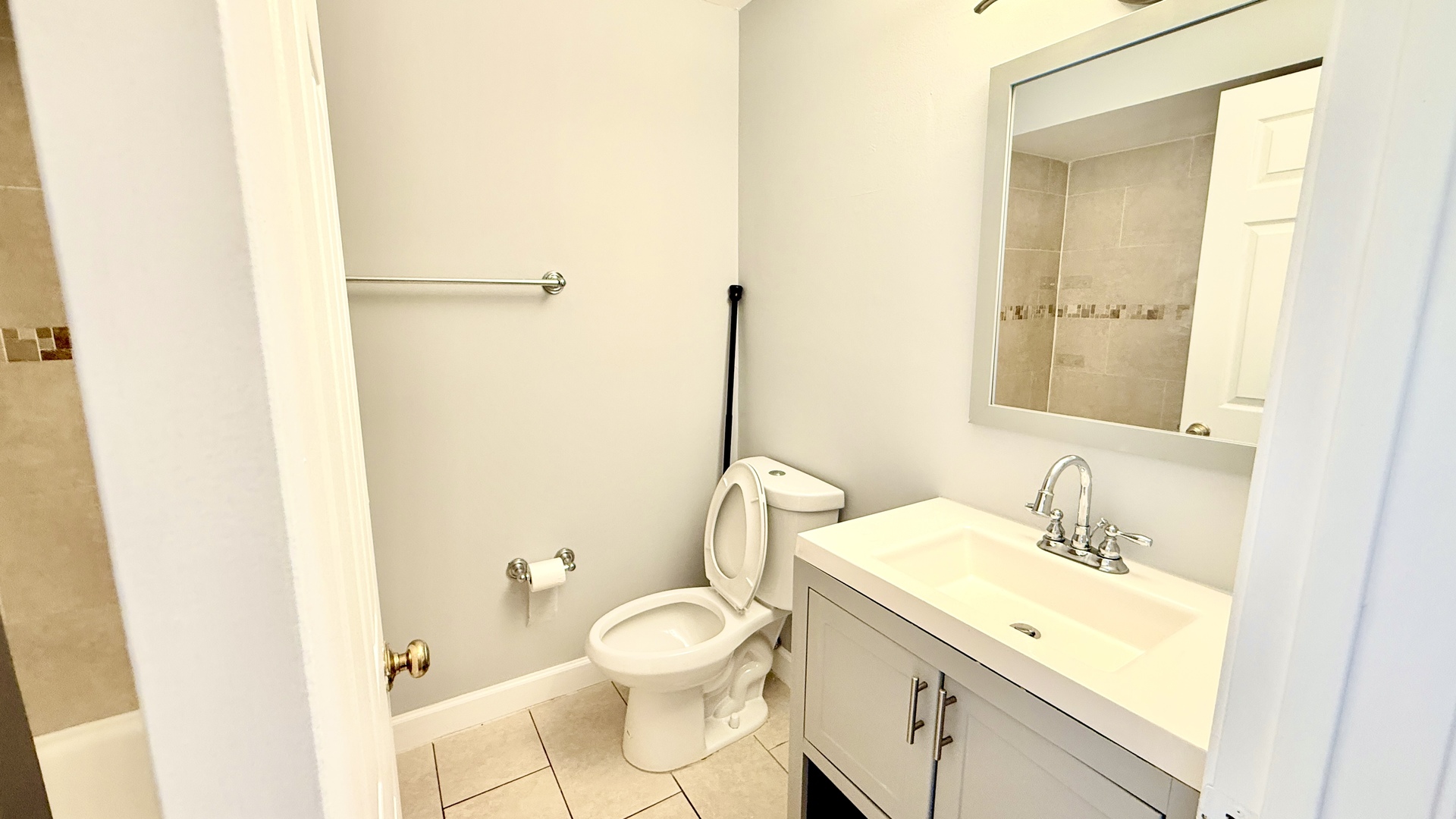 1078 North Hermitage Avenue, Unit 3 Chicago, IL 60622 - Photo 14 of 17 a bathroom with a granite countertop sink toilet and shower