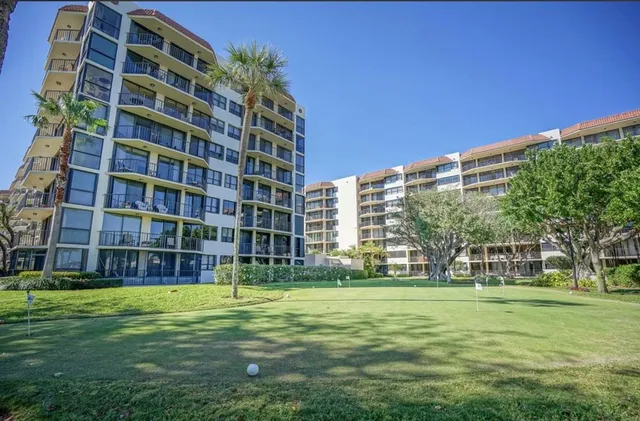 a large building with a big yard
