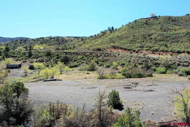 a view of a road with a mountain view