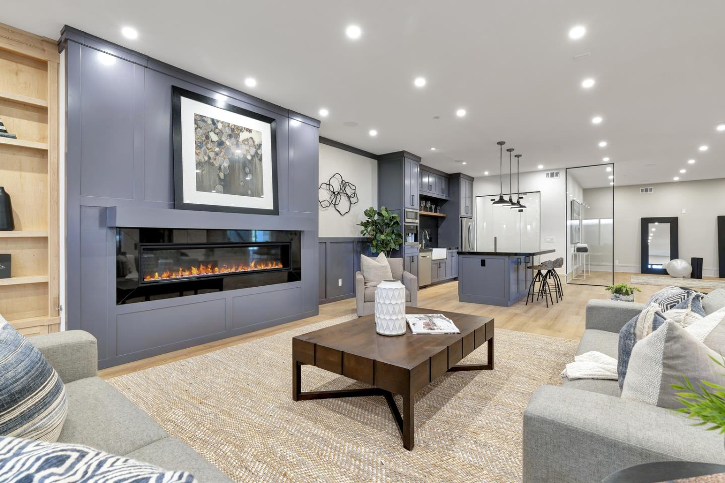 15941 Viewfield Road Monte Sereno, CA 95030 - Photo 42 of 70 a living room with furniture and a fireplace