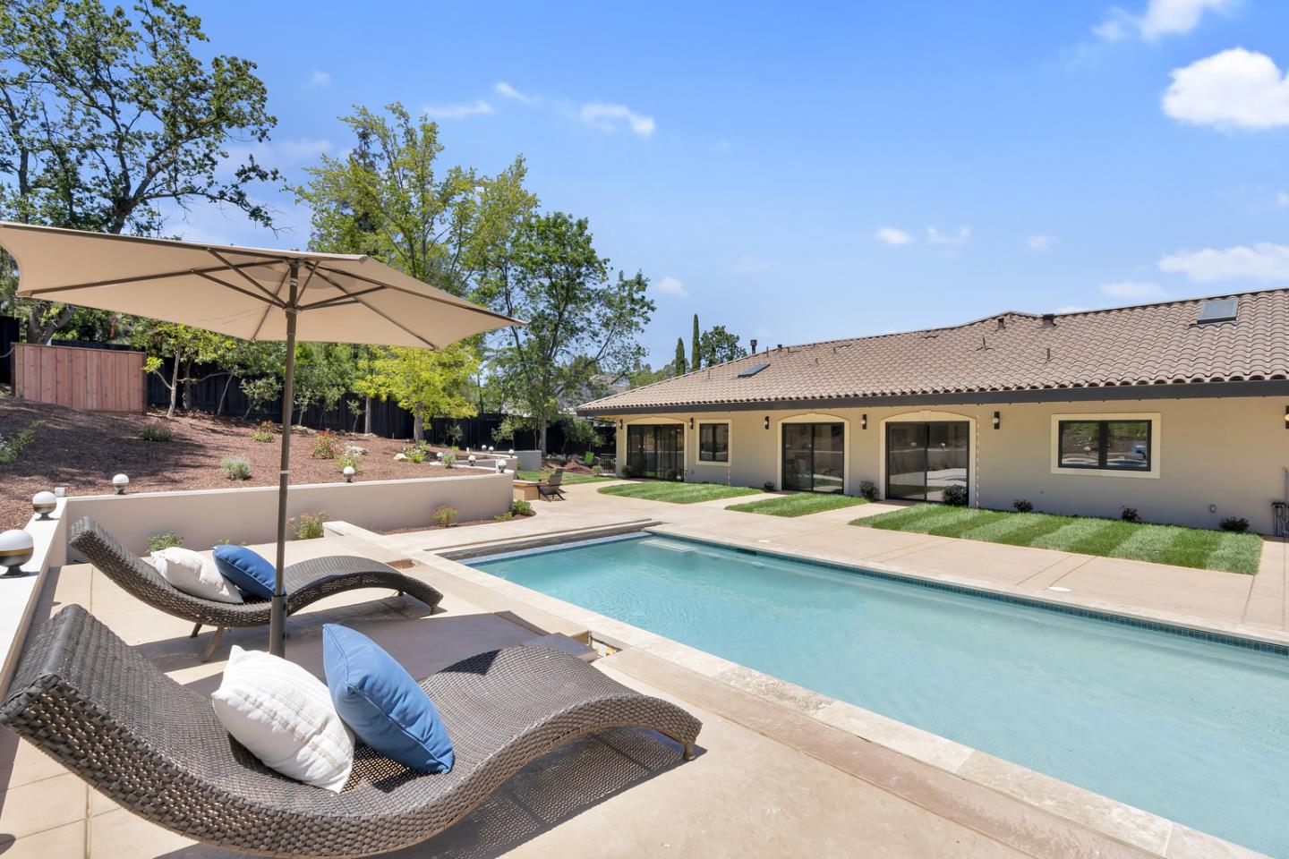15941 Viewfield Road Monte Sereno, CA 95030 - Photo 59 of 70 a front view of house with yard and outdoor seating