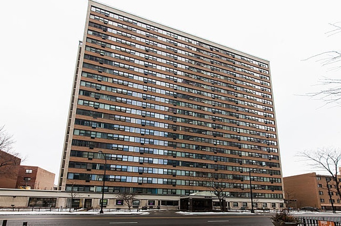 a front view of a building