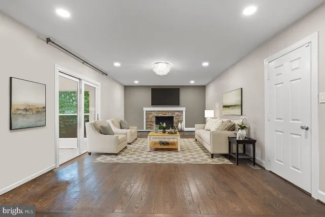 a living room with furniture and a couch