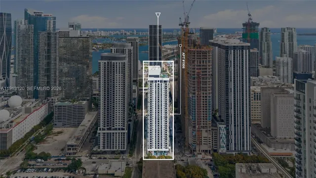 a view of a city with tall buildings