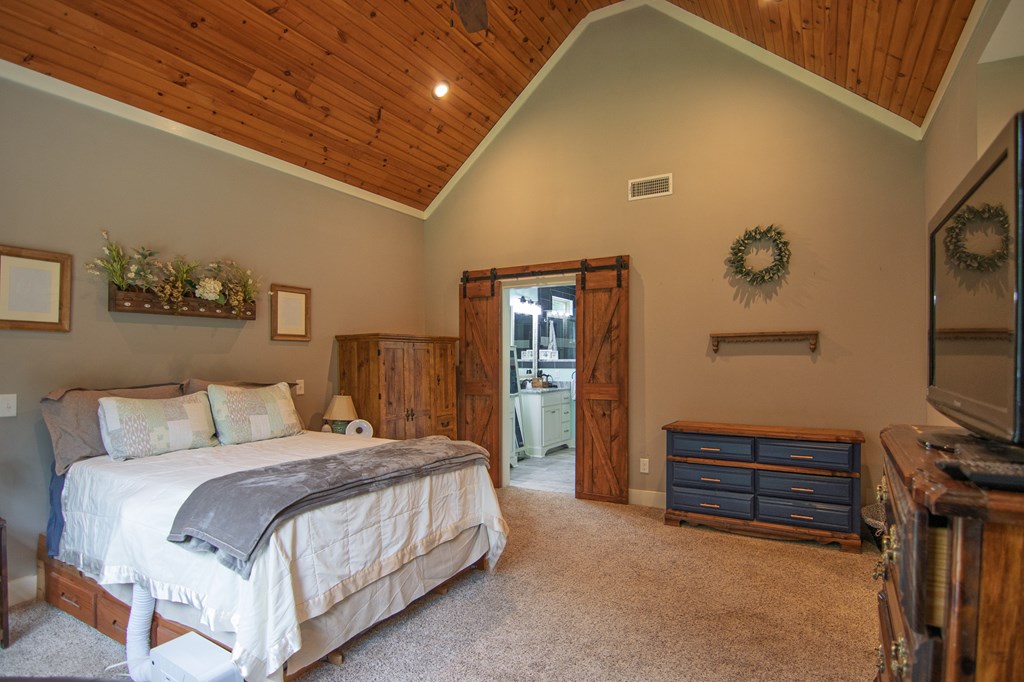 299 Savior Lane Hamilton, GA 31811 - Photo 39 of 92 a bedroom with a bed and a flat tv screen on dresser