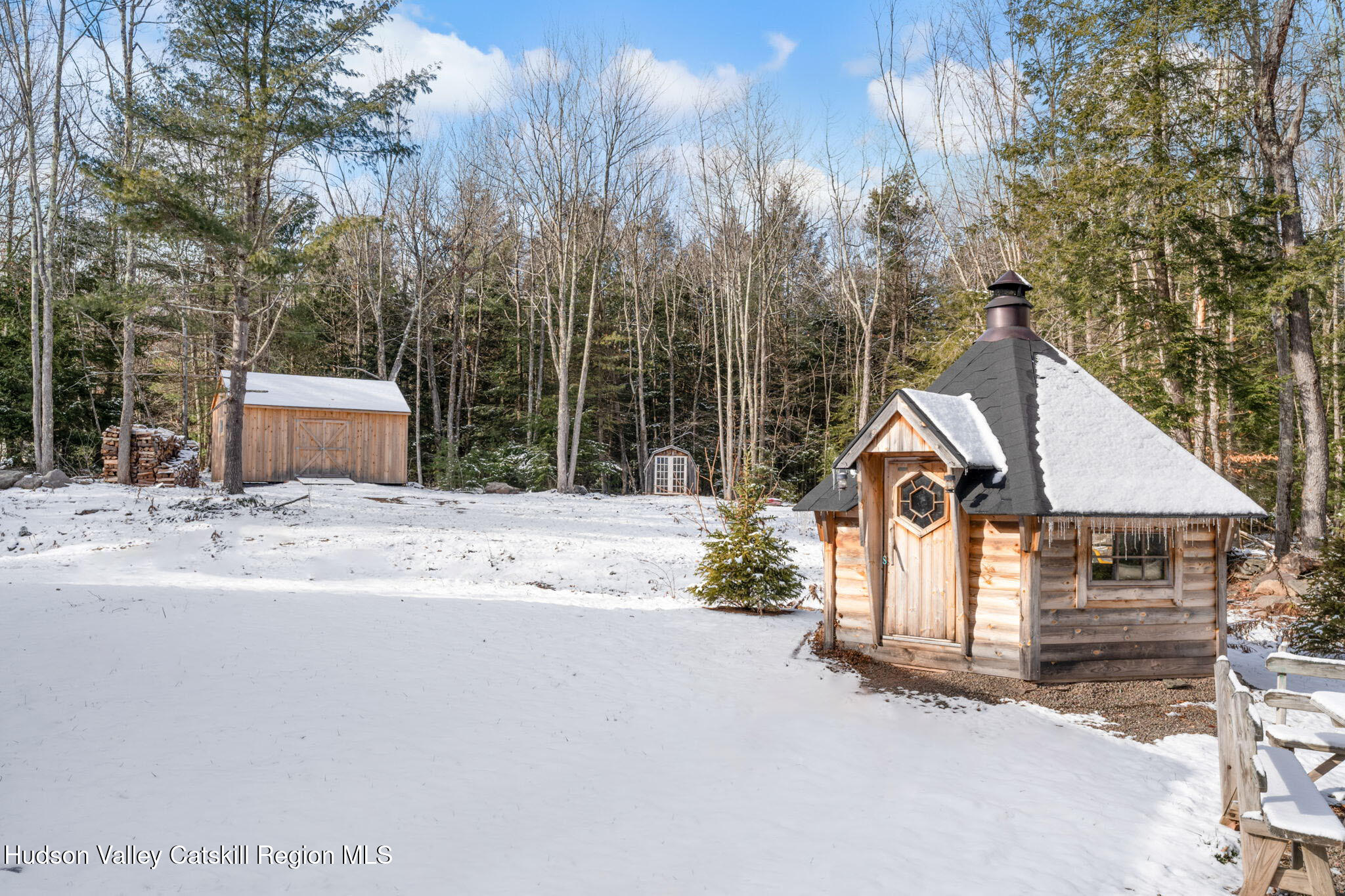 153 Slater Road Windham, NY 12454 - Photo 6 of 38 a front view of a house with a yard and covered with snow
