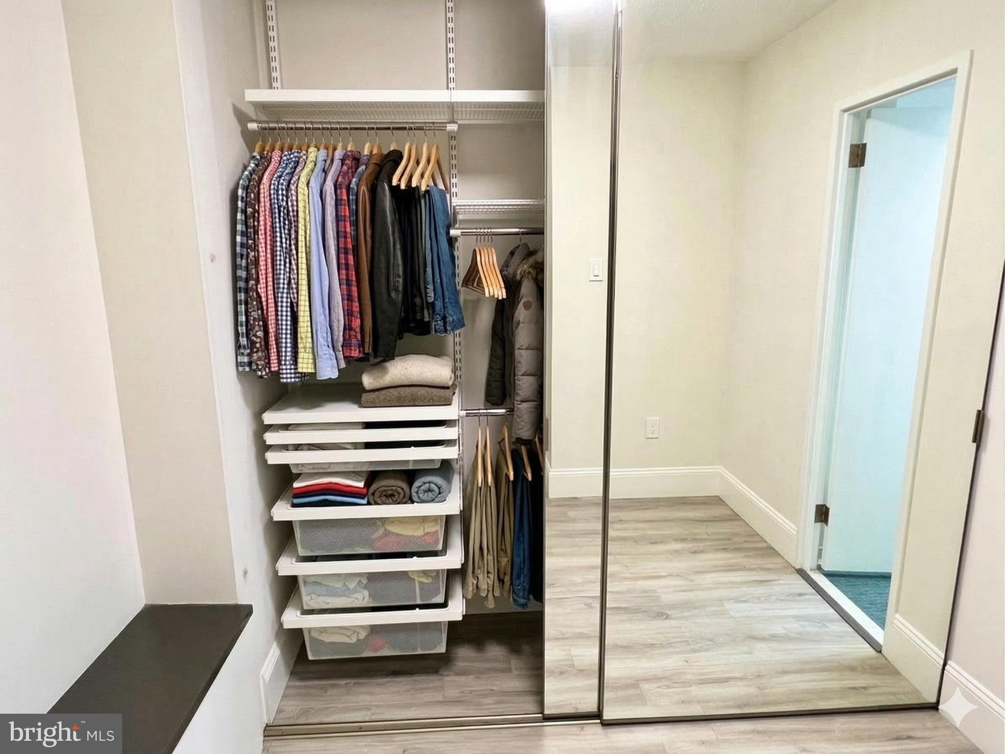 430 M Street Southwest, Unit N502 Washington, DC 20024 - Photo 5 of 27 a view of walk in closet with clothes and shoes