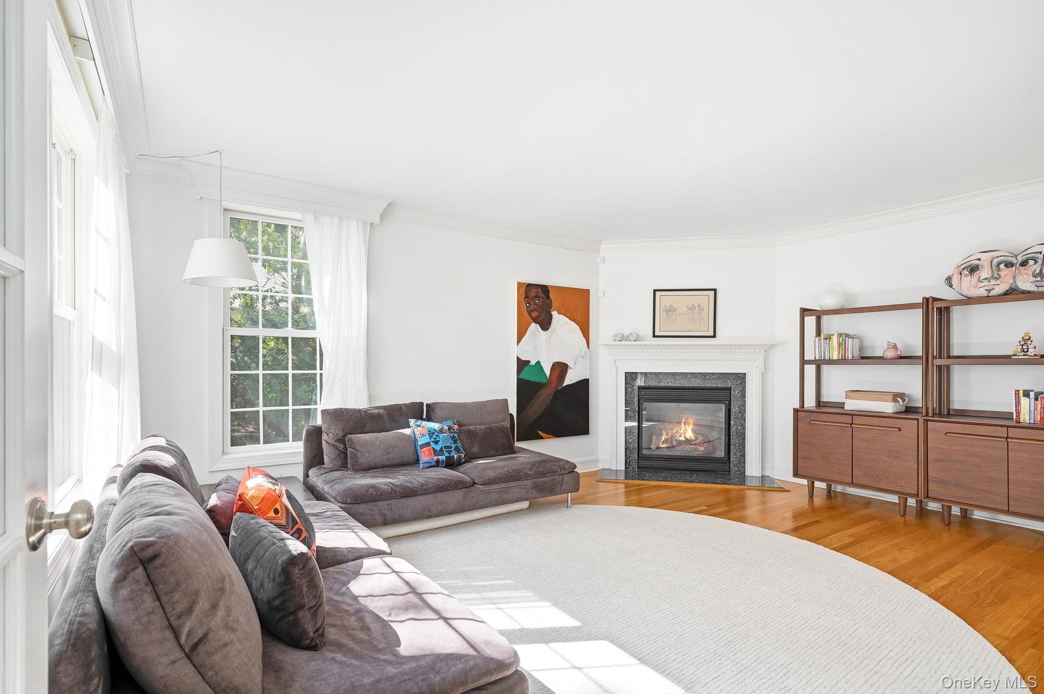 60 Hillside Lane New Rochelle, NY 10804 - Photo 5 of 44 a living room with furniture a fireplace with wooden floor