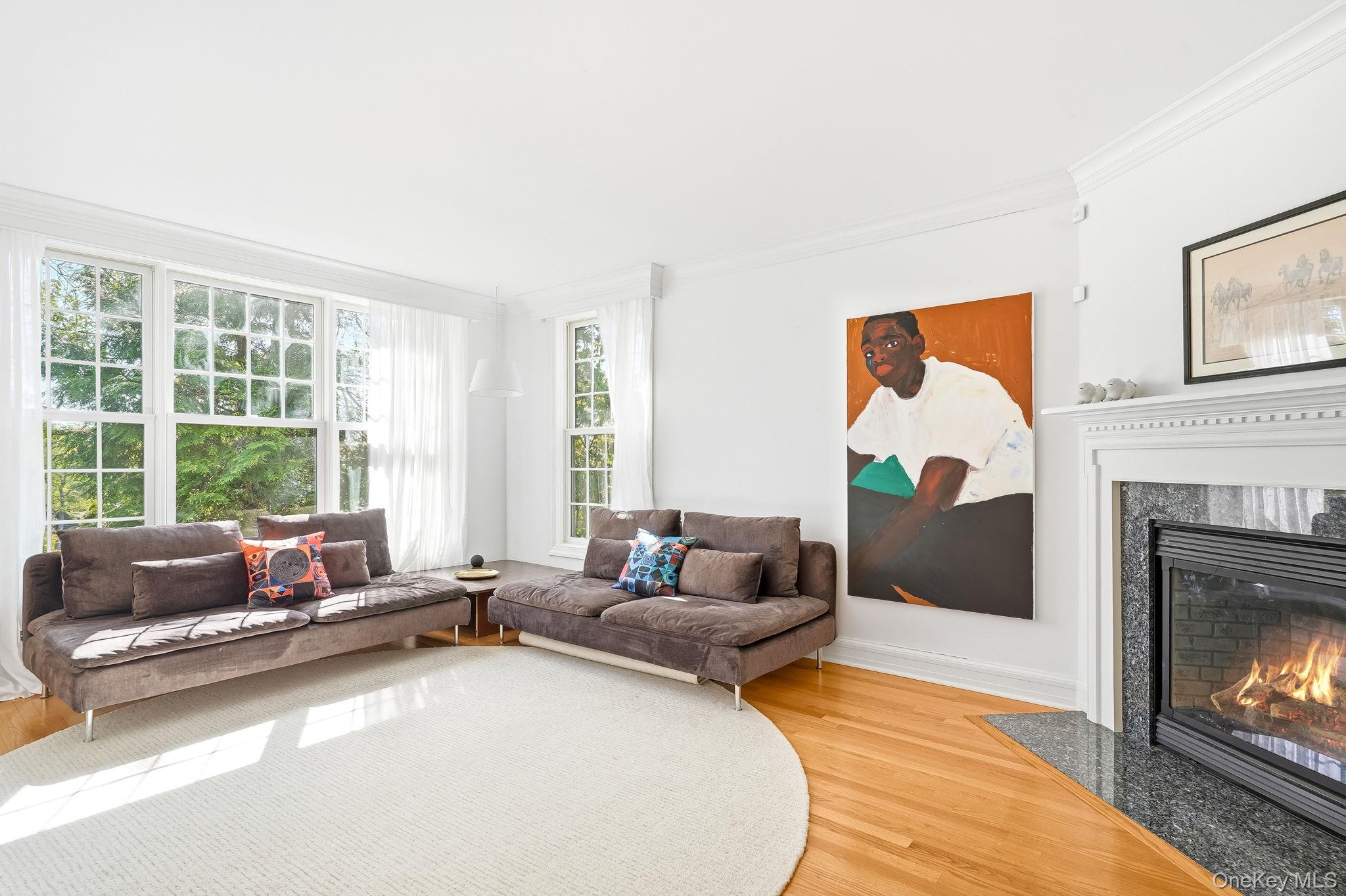 60 Hillside Lane New Rochelle, NY 10804 - Photo 6 of 44 a living room with furniture and a fireplace