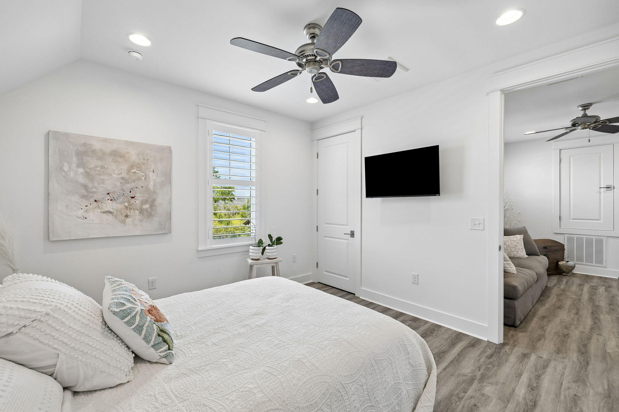 115 Log Landing St Inlet Beach Inlet Beach, FL 32461 - Photo 44 of 69 a bedroom with a bed and a flat screen tv