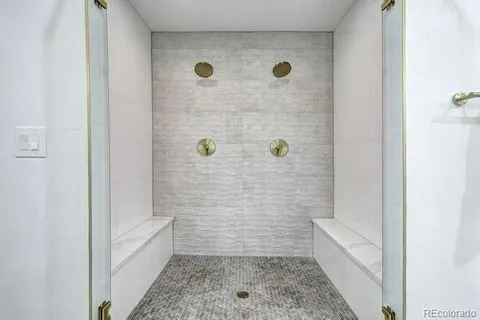 a bathroom with a shower
