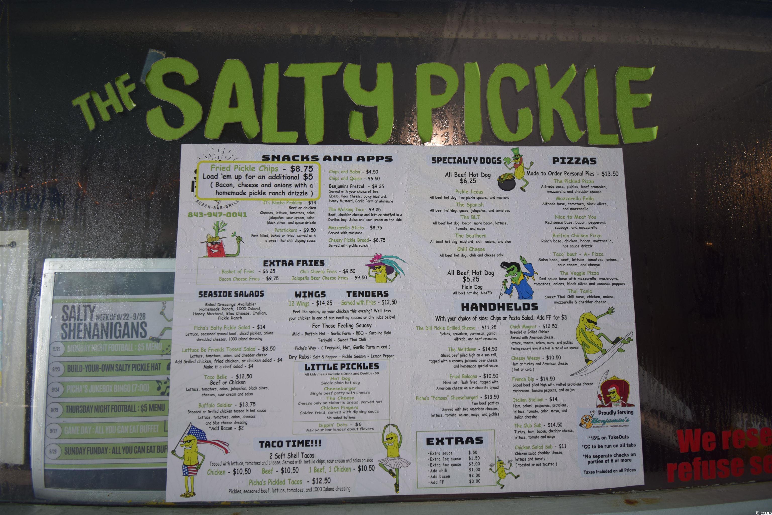 1210 North Waccamaw Drive, Unit 1102 Murrells Inlet, SC 29576 - Photo 39 of 40 View of restaurant menu