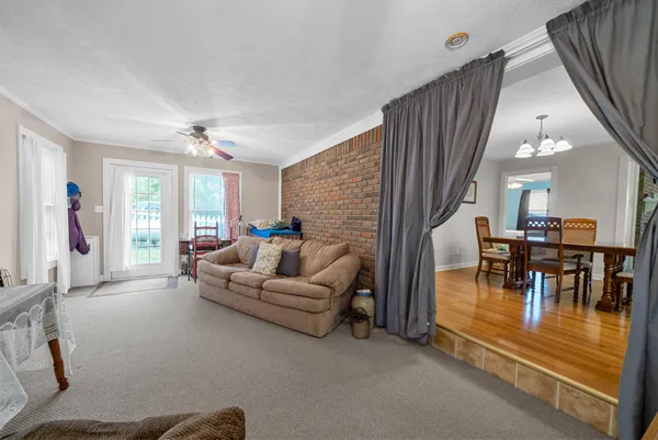 a living room with furniture