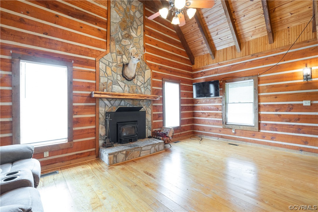 2095 Eureka Mill Road Keysville, VA 23947 - Photo 32 of 43 a view of livingroom with fireplace and window