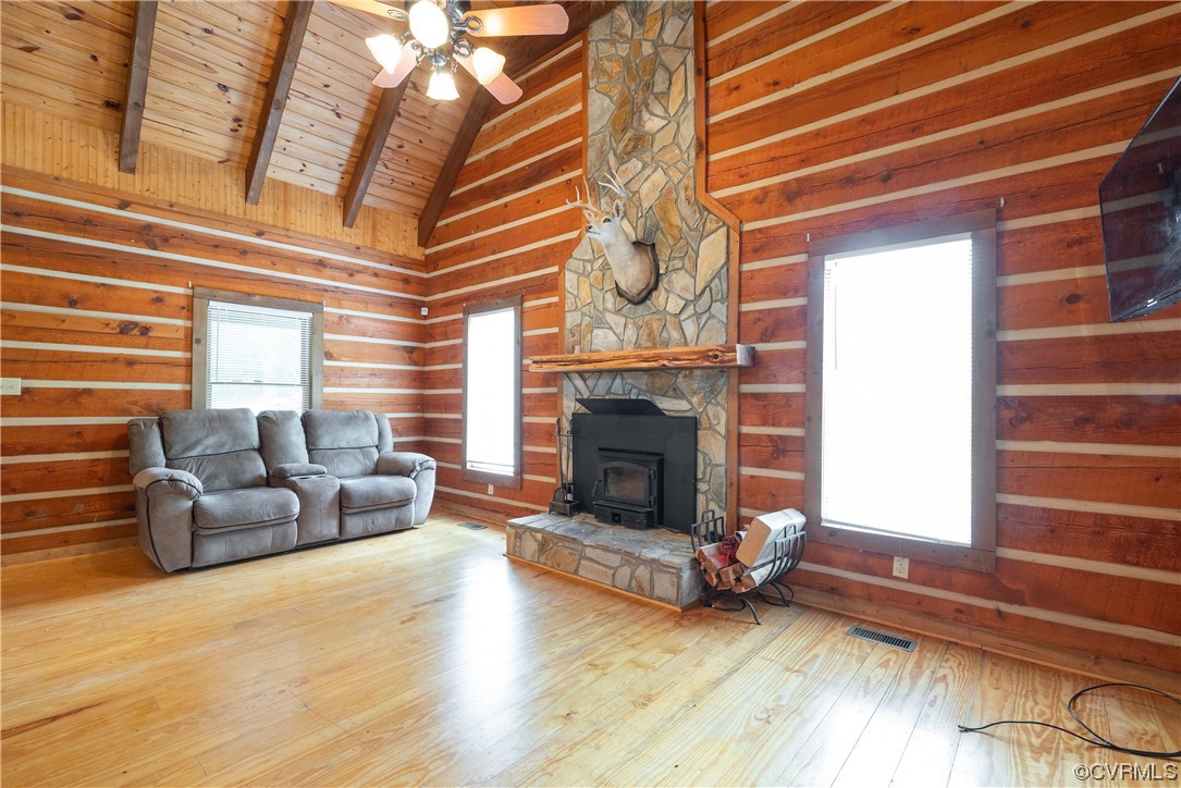 2095 Eureka Mill Road Keysville, VA 23947 - Photo 33 of 43 a living room with furniture and a fireplace