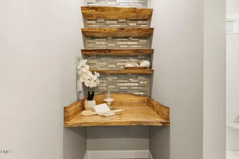 a view of a room with storage