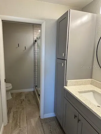 a bathroom with a shower