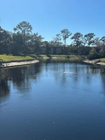 a view of a lake with houses