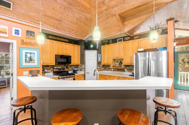 a room with furniture and a large window