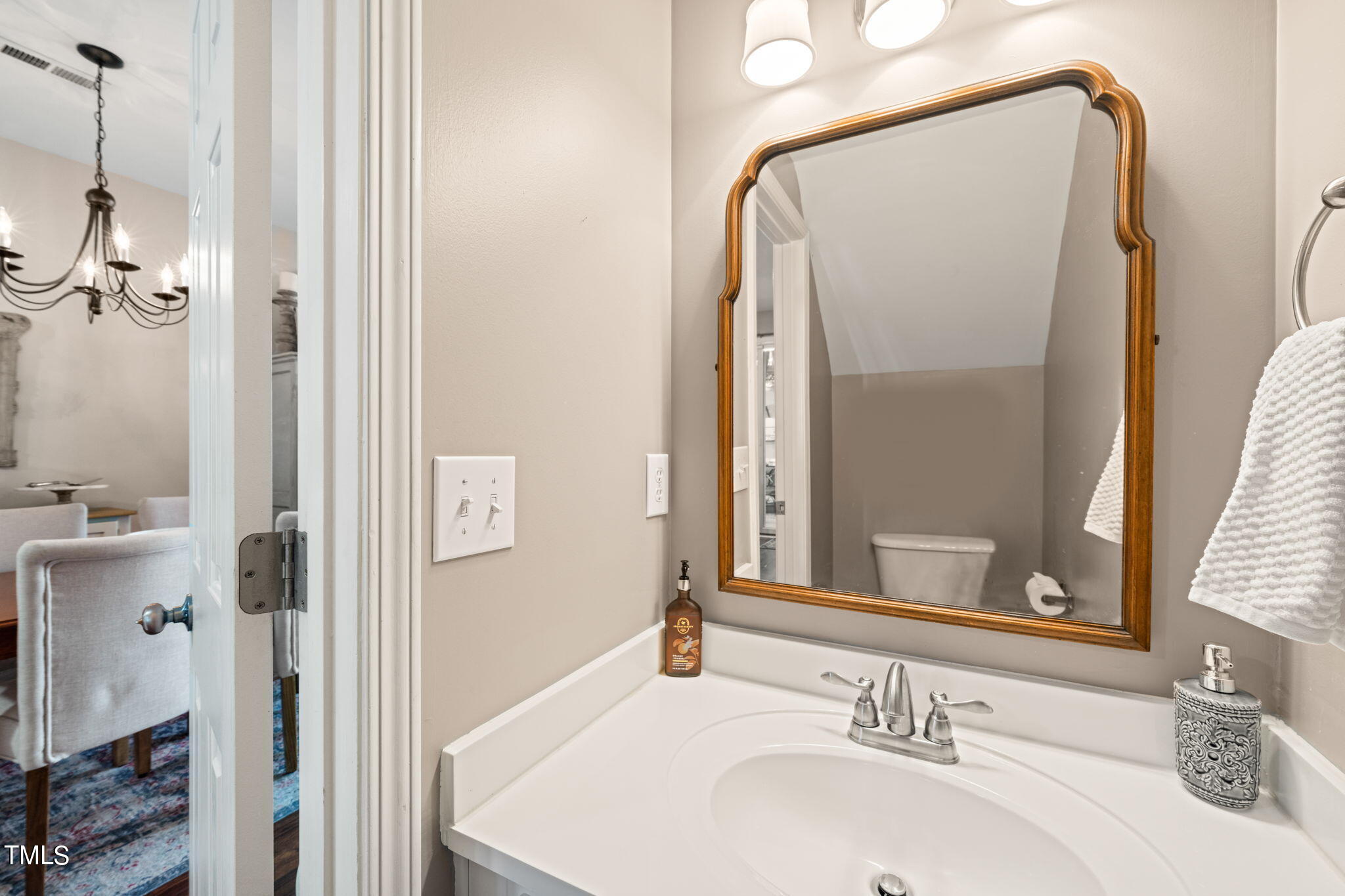 1708 Sorrell Brook Way Raleigh, NC 27609 - Photo 12 of 36 a bathroom with a sink and a mirror