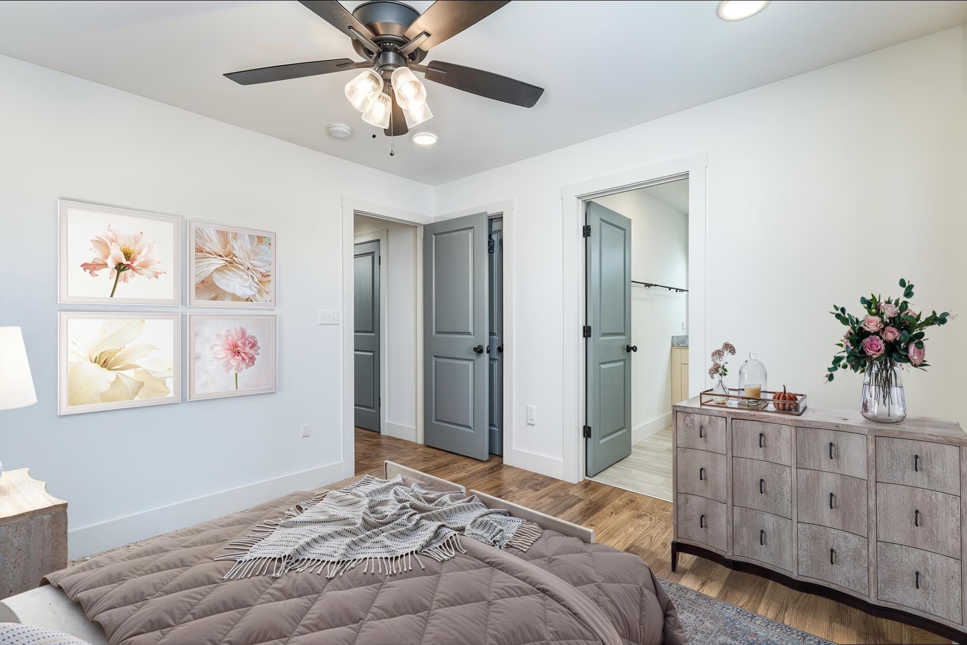 30 Field Court Bridgewater, VA 22812 - Photo 37 of 65 a bedroom with a large bed and a chandelier