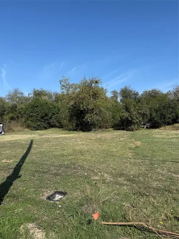 a view of a field with an trees