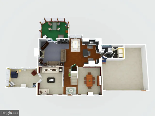 view of living room with furniture and a fireplace