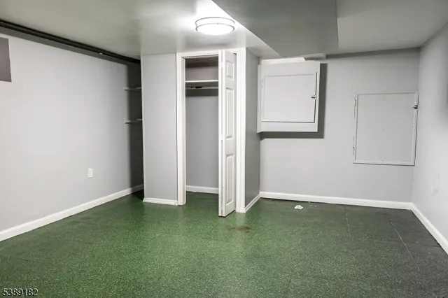 an empty room with closet