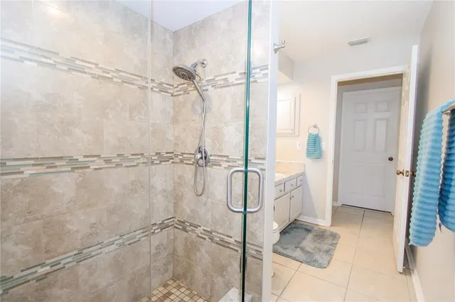 a bathroom with a shower