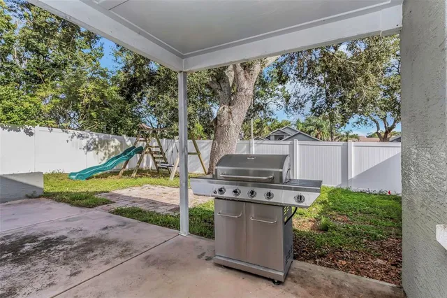 a backyard of a house