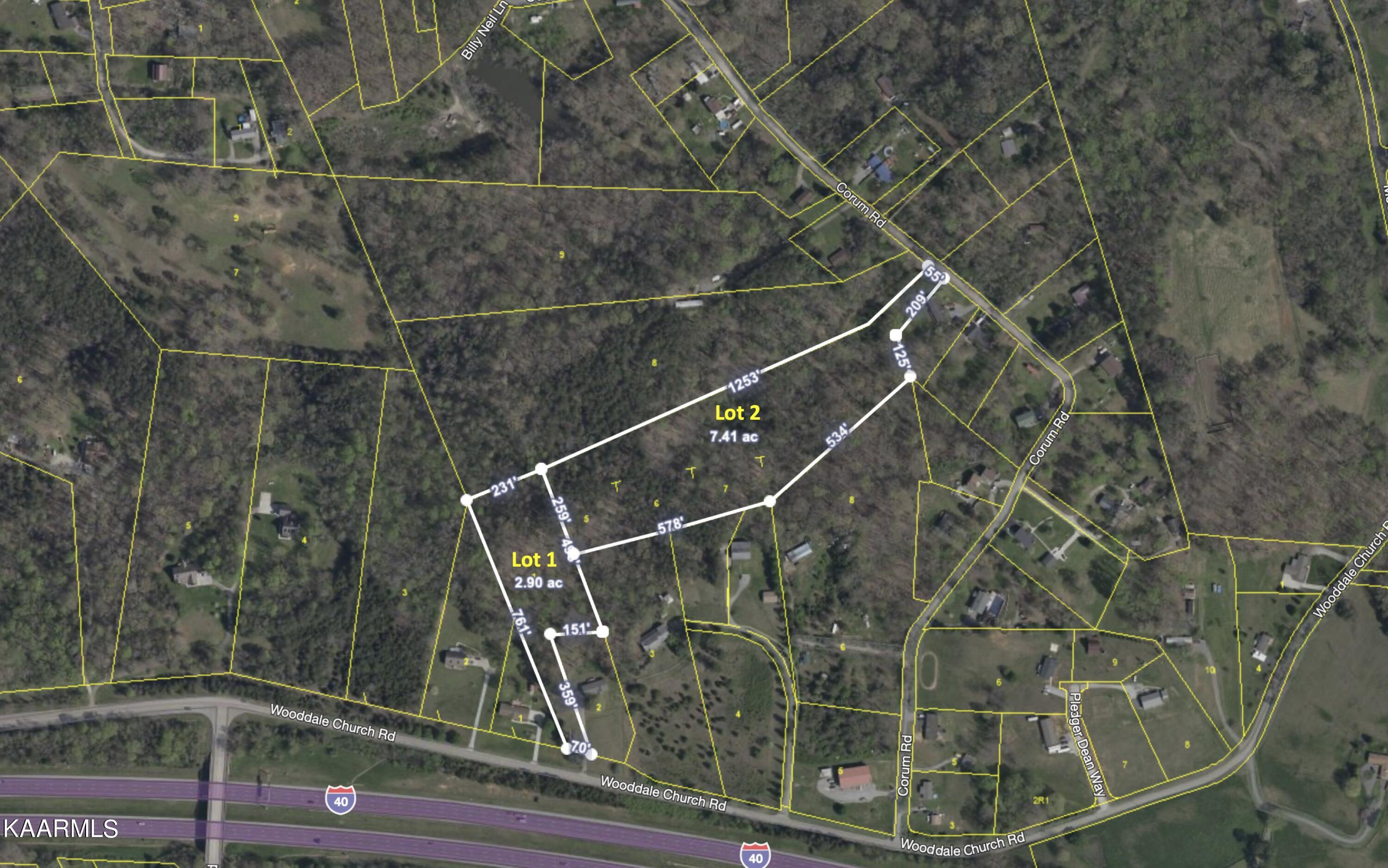 Corum Road Knoxville, TN 37924 - Photo 3 of 9 Wooddale and Corum aerial with lot numbe
