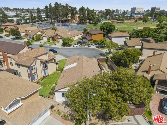 a view of a lake with a city