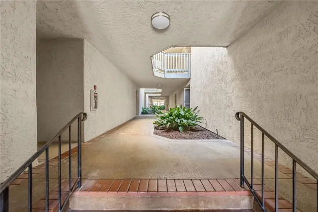 a view of staircase with a potted plant