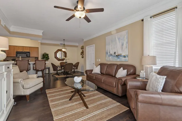 a living room with furniture