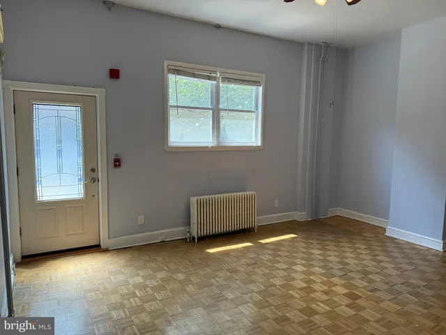 an empty room with a window