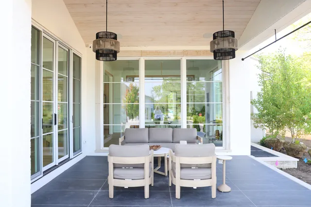 a dining room with furniture window wooden floor