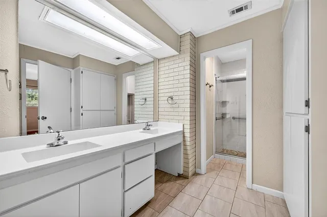 a bathroom with a shower