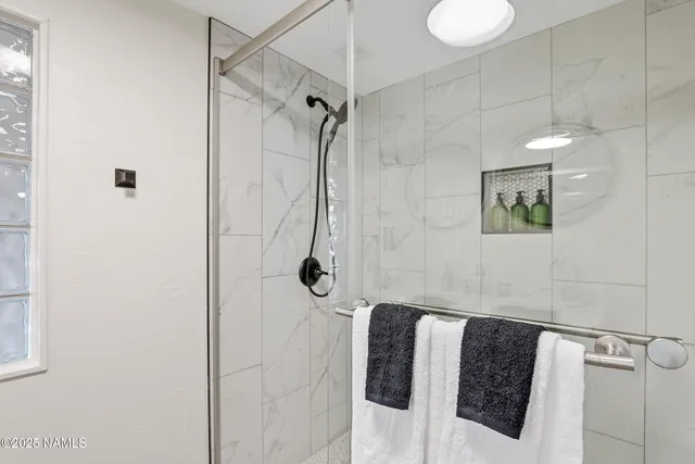 a bathroom with a shower
