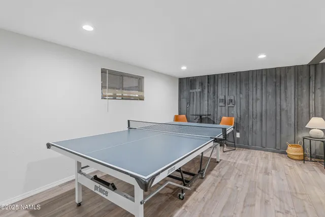 a living room with a table