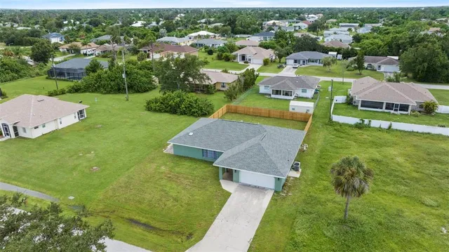 an aerial view of a house